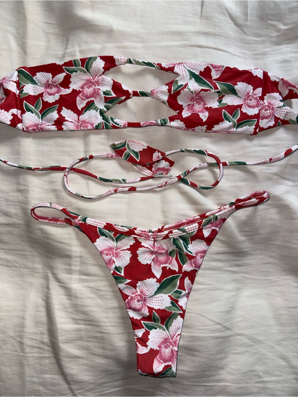Benoa Swim- vintage red orchid